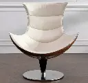 Lobster Lounge Chair With Ottoman, Walnut Texture, Armchair 05.webp