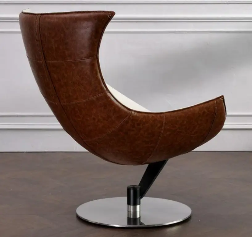 Lobster Lounge Chair With Ottoman, Walnut Texture, Armchair 06.webp