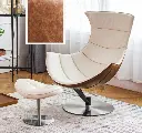 Lobster Lounge Chair With Ottoman, Walnut Texture, Armchair 08.webp