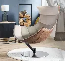 Lobster Lounge Chair With Ottoman, Walnut Texture, Armchair 04.webp