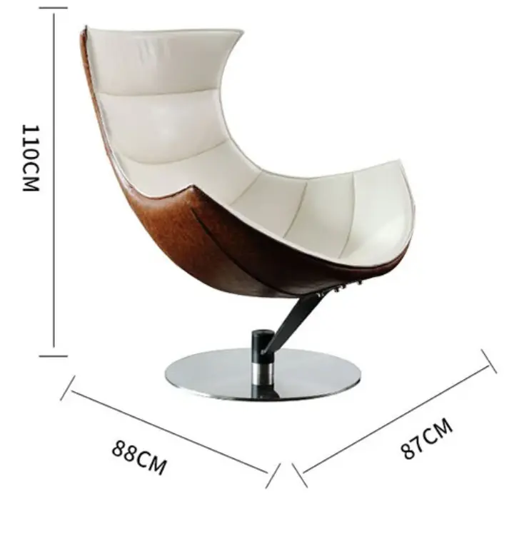 Lobster Lounge Chair With Ottoman, Walnut Texture, Armchair 09.webp