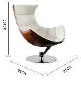 Lobster Lounge Chair With Ottoman, Walnut Texture, Armchair 09.webp