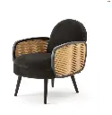 Cane Rattan Armchair, Velvet 03.webp