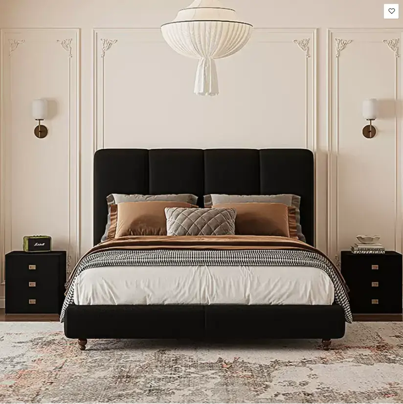 Lysander Double Bed, King Size Bed, Black 02.webp