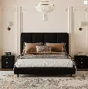 Lysander Double Bed, King Size Bed, Black 02.webp