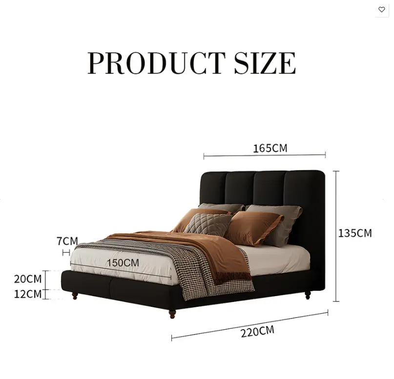 Lysander Double Bed, King Size Bed, Black 06.webp