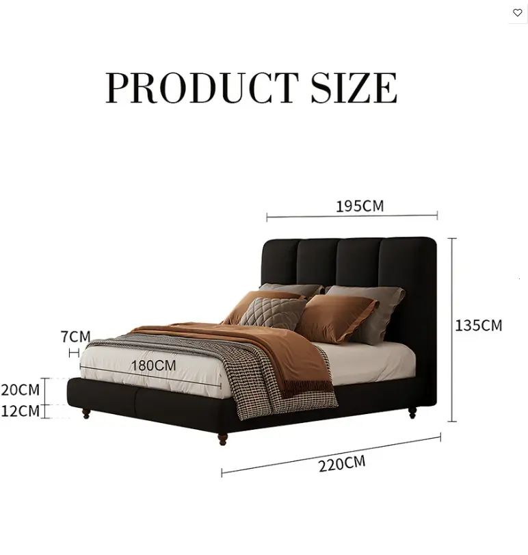 Lysander Double Bed, King Size Bed, Black 07.webp