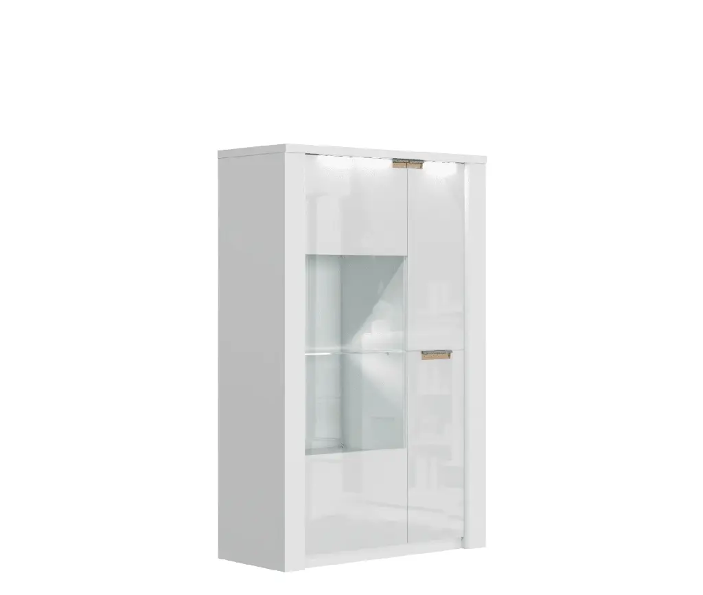 Ice White High Gloss Wide Display Unit
