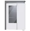 Athens Grey and White Gloss Low Wide Display Cabinet with LED Lights