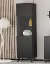 Atlantis Matte Black Tall Display Cabinet