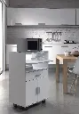 Zidan White and Grey Kitchen Trolley