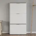 Brilo Matt White 3 Drawer Shoe Cabinet