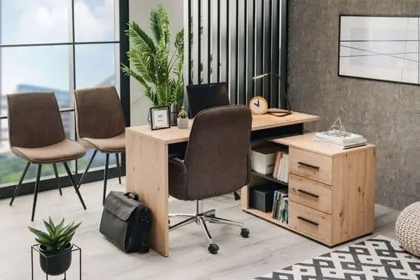 Amag Oak and Black Corner Desk