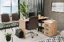 Amag Oak and Black Corner Desk