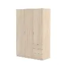 Cairo Oak Effect Compact 3 Door 3 Drawer Space-Saving Wardrobe