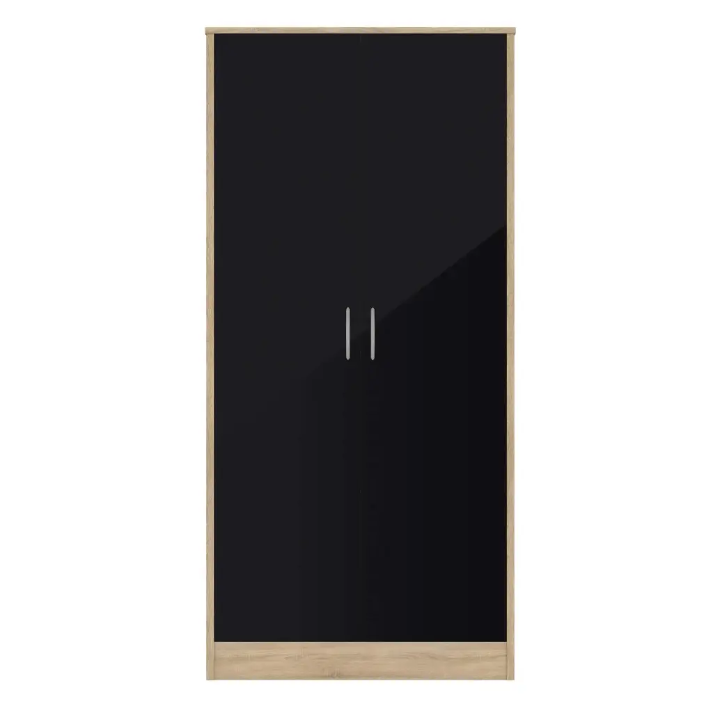 Bardalona 2 Door Wardrobe – Black Gloss