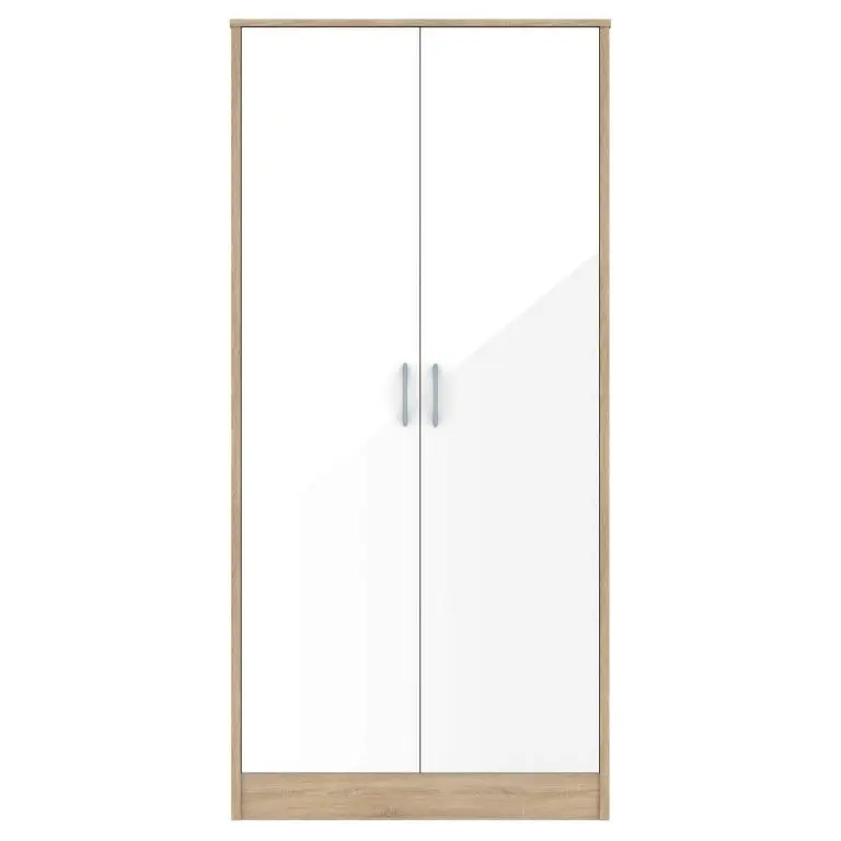 Bardalona 2 Door Wardrobe – White Gloss