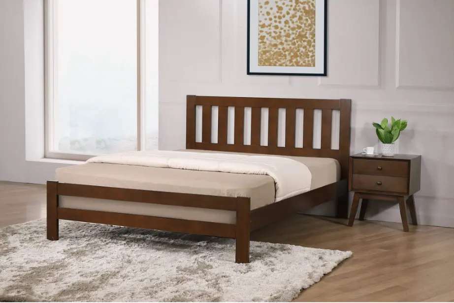 Kempton 4 Foot Solid Hardwood Bed in Rustic Oak