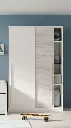 Columbus Artic White and White Oak Effect Small Narrow Sliding 2 Door Wardrobe 120cm Wide