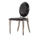 Arriana Dining Chair – Stainless Steel & Black PU (Set of 2)