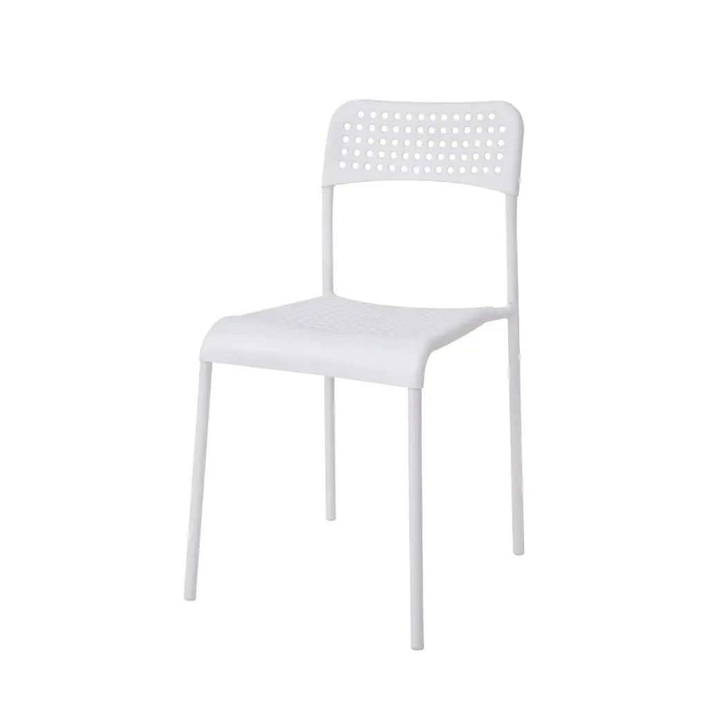 Pavia Plastic (PP) Chairs with Metal Legs – White (Set of 10)
