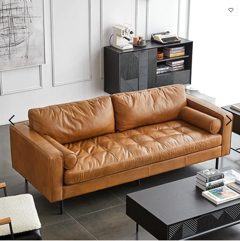 Porto Two Seater Sofa, Real Leather