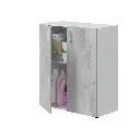 Alonso 2 Door Grey and White Wide Universal Wall Storage Cupboard
