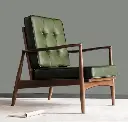 Hans CH32 Green Armchair, Solid Wood