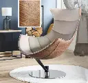 Lobster Lounge Chair With Ottoman, Walnut Texture, Armchair