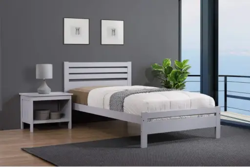 Astley Solid Hardwood Antique Grey Bed