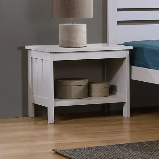 Astley Solid Hardwood Antique Bedside Grey