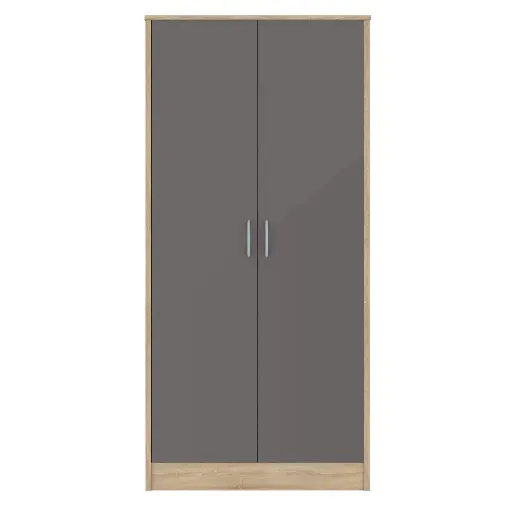 Bardalona 2 Door Wardrobe – Grey Gloss