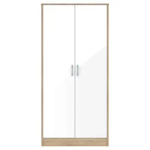 Bardalona 2 Door Wardrobe – White Gloss