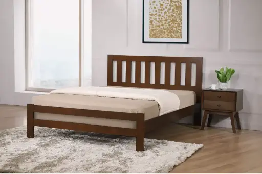 Kempton 4 Foot Solid Hardwood Bed in Rustic Oak