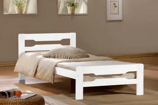 Amelia Solid Wood Single Bed White