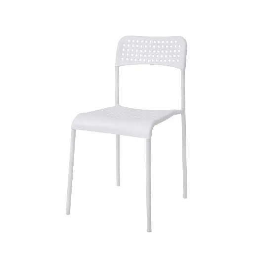 Pavia Plastic (PP) Chairs with Metal Legs – White (Set of 10)