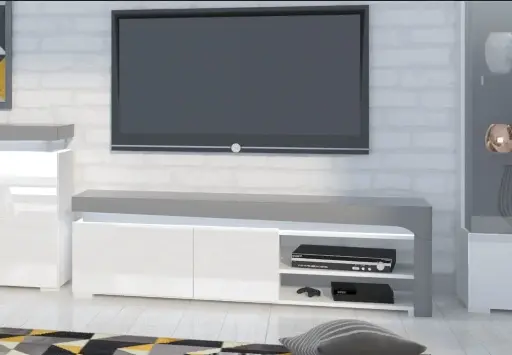 Athens Grey and White Gloss TV Unit