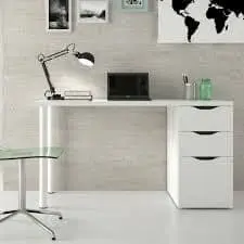 Blanco Artic White Desk with 3 Drawers