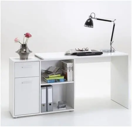Carin Corner Flexi Desk - Alpine White