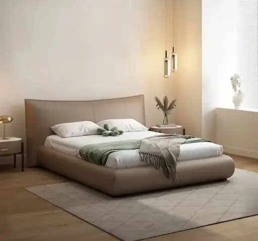 Kai King Size Bed With Storage, Super King Size With Storage, Real Leather