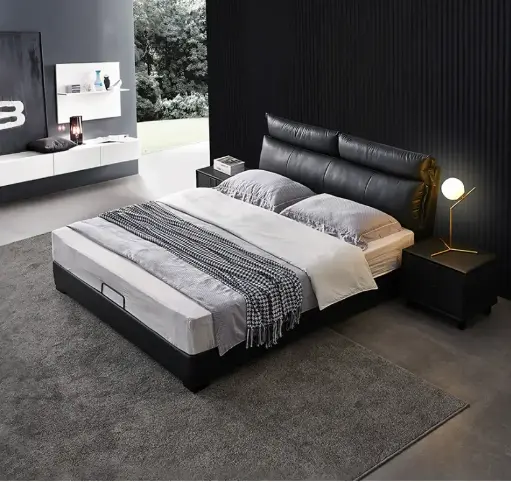 Luca King Size Superking Size Bed, Leather